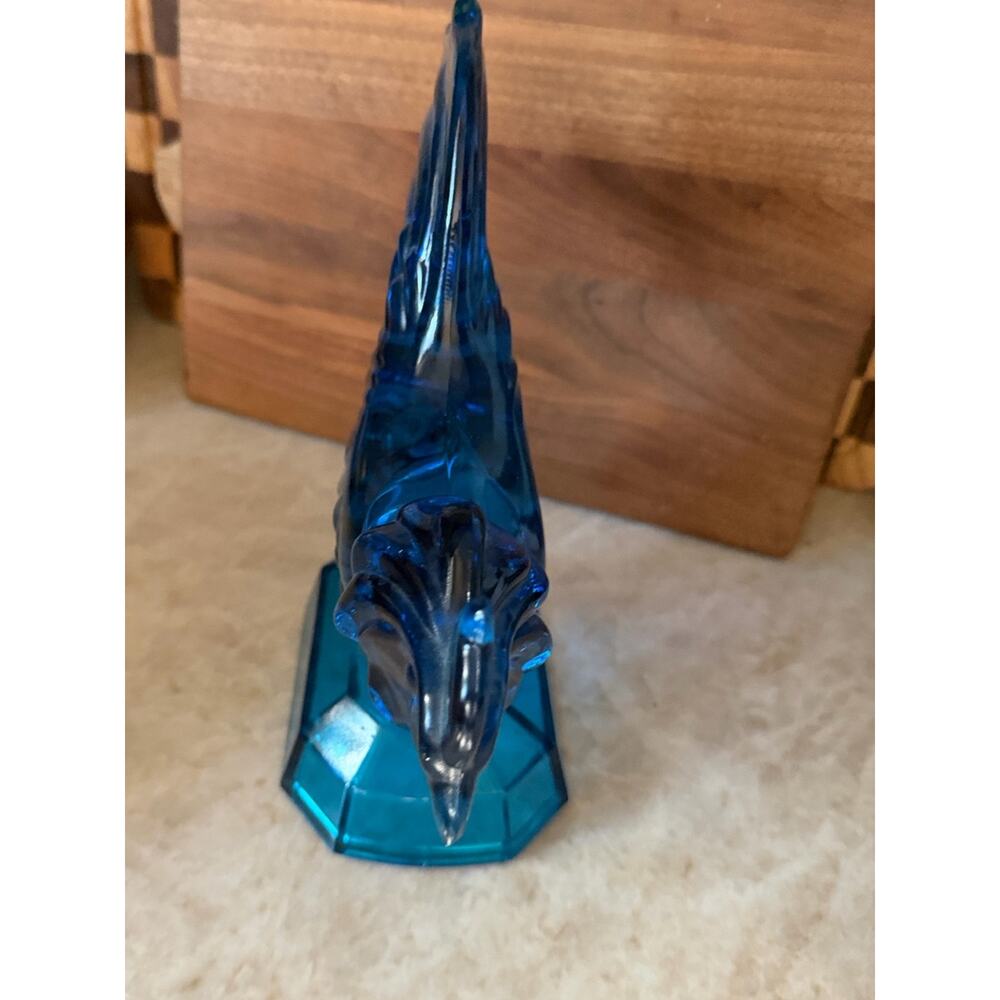 Vintage L.E. Smith Glass Blue Rooster - Picture 10 of 13